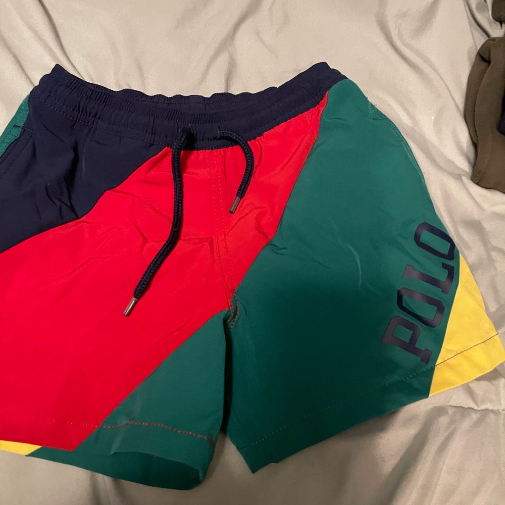 Polo by Ralph Lauren Red and Green Swim Trunks